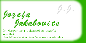 jozefa jakabovits business card
